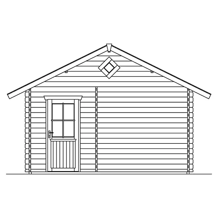 Skan Holz Gartenhaus Esbjerg 2 - B x T: 520 x 660 cm, Holz, 23,52 m², Wandstärke: 45 mm - Skizze