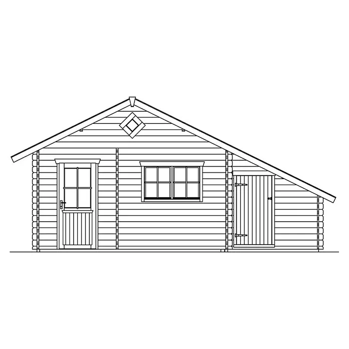 Skan Holz Gartenhaus Esbjerg 3 - B x T: 720 x 660 cm, Holz, 26,92 m² - Skizze