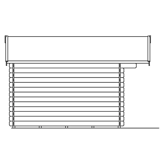 Skan Holz Gartenhaus Faro 3 - B x T: 340 x 400 cm, Holz, 9 m², Wandstärke: 28 mm - Skizze