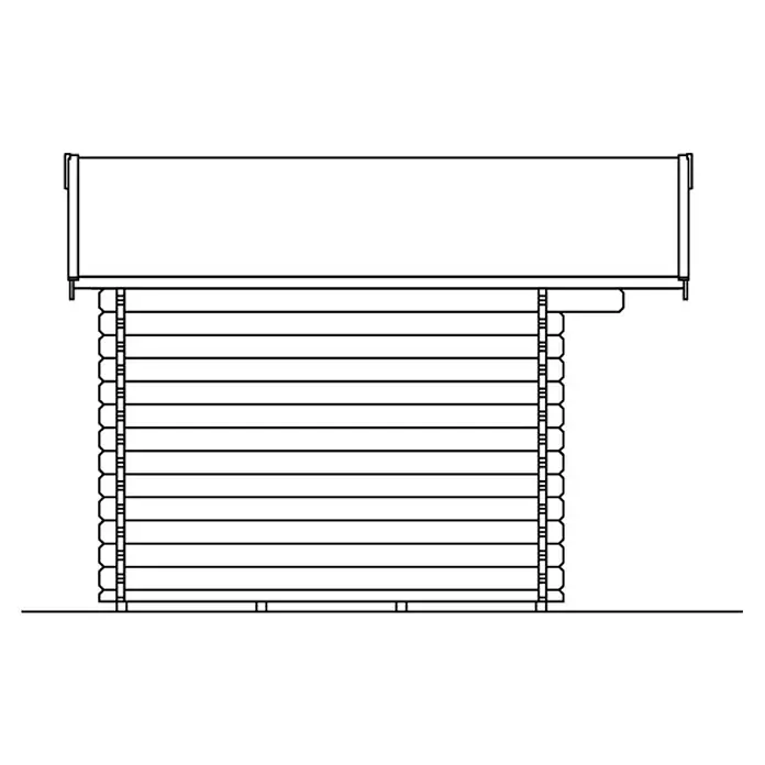 Skan Holz Gartenhaus Langesund 1 - B x T: 380 x 350 cm, Holz, 8,5 m², Wandstärke: 45 mm - Skizze