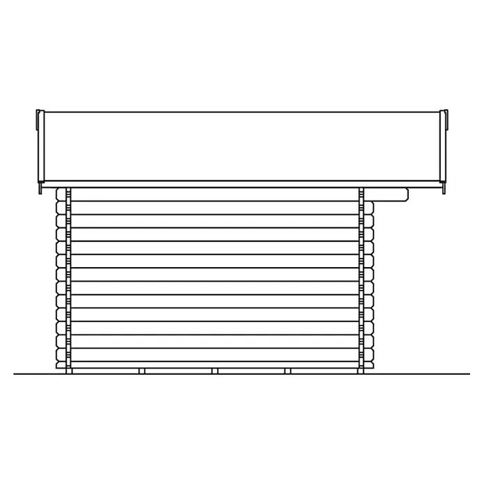 Skan Holz Gartenhaus Langesund 2 - B x T: 380 x 400 cm, Holz, 10,2 m², Wandstärke: 45 mm - Skizze