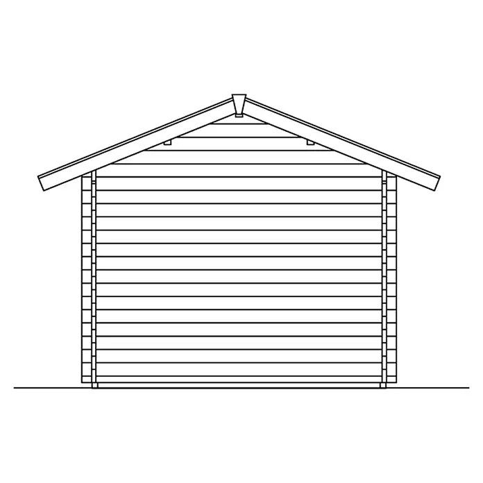 Skan Holz Gartenhaus Lausanne - B x T: 580 x 380 cm, Holz, 13,5 m², Wandstärke: 45 mm, 19 mm Dachschalung mit Konter- & Dachlattung - Skizze