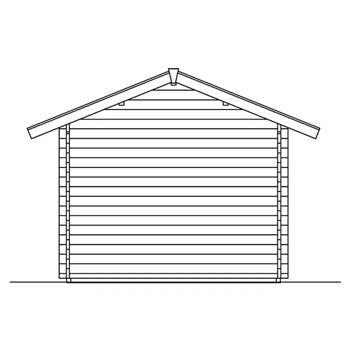 Skan Holz Gartenhaus Lugano 1 - B x T: 500 x 380 cm, Holz, 12,6 m², Wandstärke: 45 mm, 19 mm Dachschalung mit Konterlattung & 2. Dachschalung - Skizze