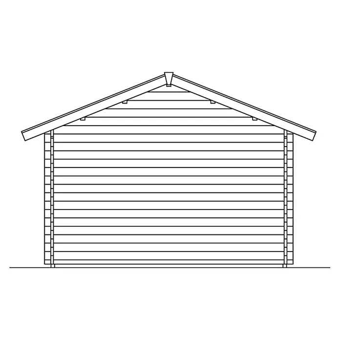 Skan Holz Gartenhaus Lugano 2 - B x T: 500 x 460 cm, Holz, 15,96 m², Wandstärke: 45 mm, 19 mm Profilschalung mit Nut & Feder - Skizze