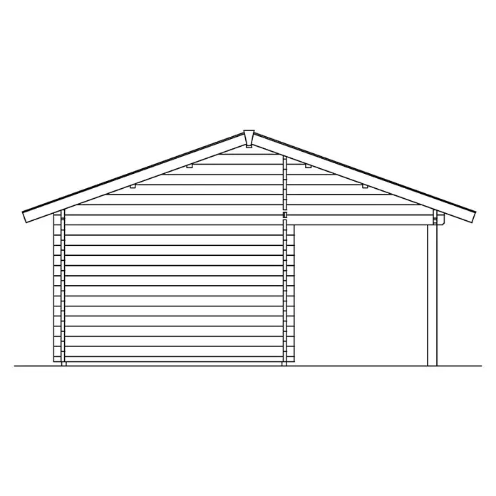 Skan Holz Gartenhaus Luzern - B x T: 460 x 580 cm, Holz, 19 m², Wandstärke: 45 mm, 19 mm Profilschalung mit Nut & Feder - Skizze
