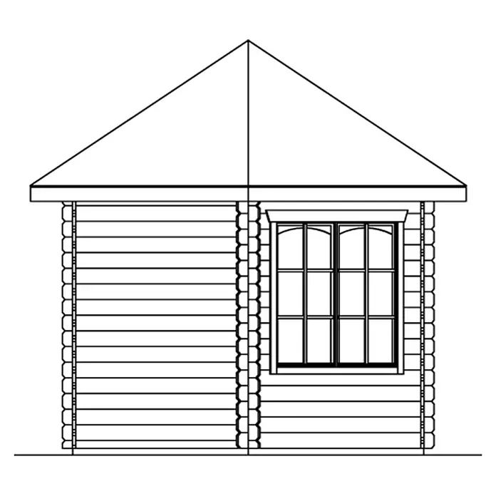 Skan Holz Gartenhaus Madeira 2 - Außenmaß: B x T: 350 x 303 cm, Holz, Wandstärke: 28 mm - Skizze