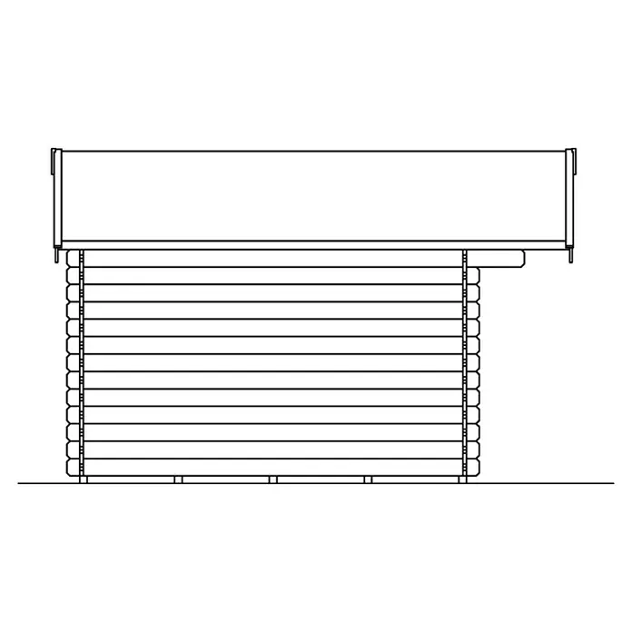 Skan Holz Gartenhaus Malaga 1 - B x T: 380 x 400 cm, Holz, 10,2 m², Wandstärke: 28 mm - Skizze