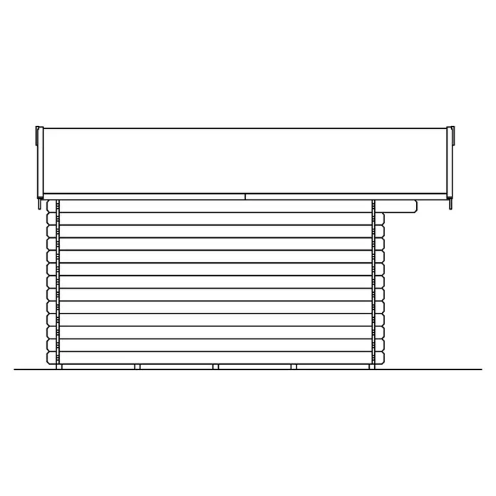 Skan Holz Gartenhaus Malaga 2 - B x T: 380 x 440 cm, Holz, 11,56 m², Wandstärke: 28 mm - Skizze