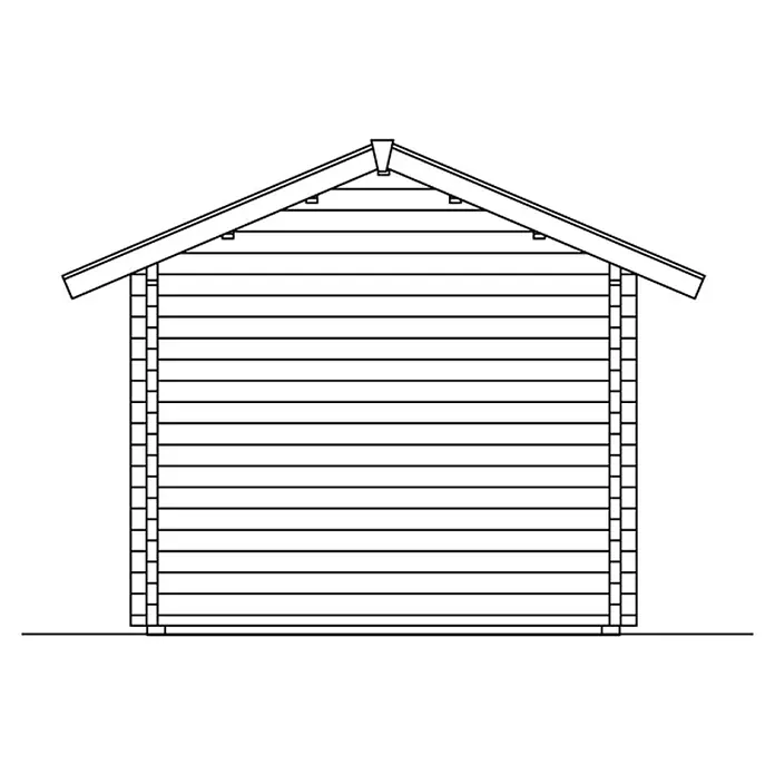 Skan Holz Gartenhaus Montreal 1 - B x T: 500 x 380 cm, Holz, 12,6 m², Wandstärke: 70 mm, 28 mm Profilschalung mit Nut & Feder - Skizze
