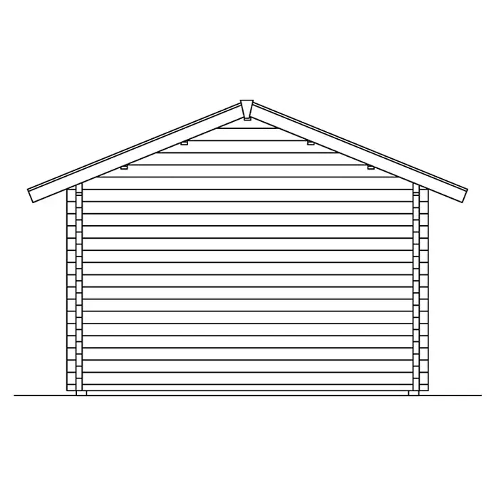 Skan Holz Gartenhaus Montreal 2 - B x T: 500 x 460 cm, Holz, 15,96 m², Wandstärke: 70 mm, 28 mm Profilschalung mit Nut & Feder - Skizze