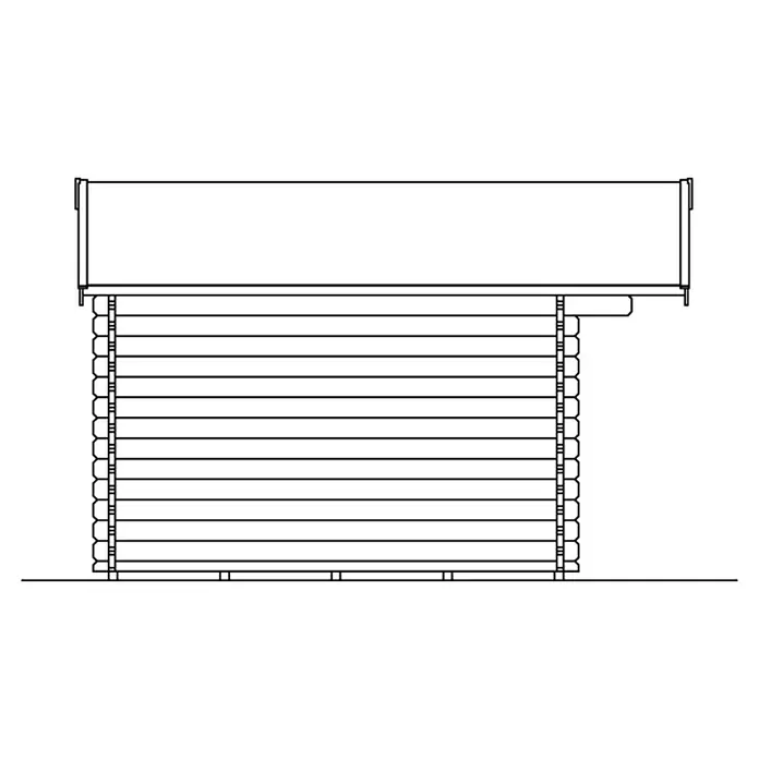 Skan Holz Gartenhaus Narvik 2 - B x T: 340 x 400 cm, Holz, 9 m², Wandstärke: 45 mm - Skizze