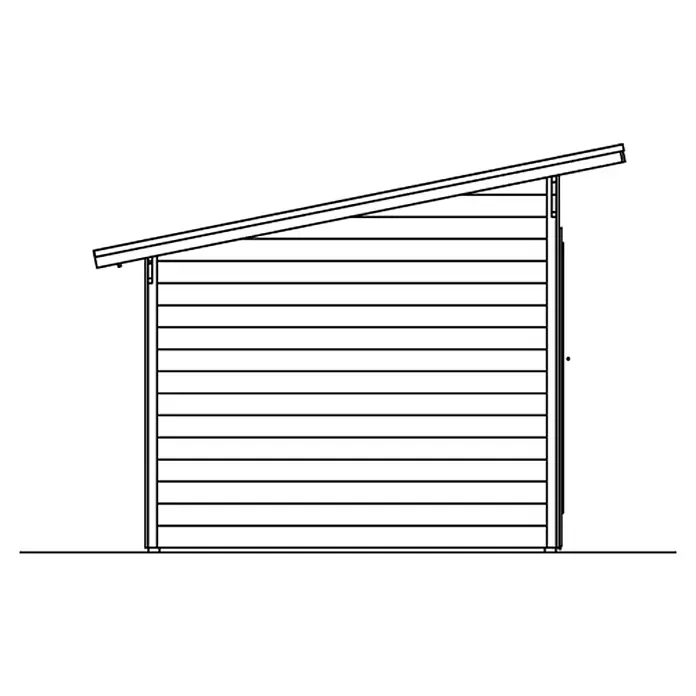 Skan Holz Gartenhaus Ostende - B x T: 390 x 310 cm, Holz, 8,75 m², Wandstärke: 28 mm, Natur - Skizze
