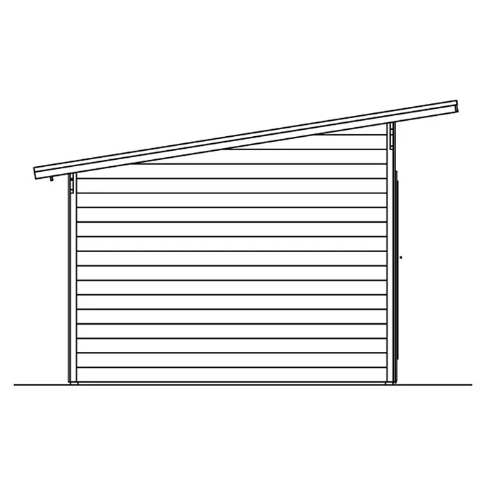 Skan Holz Gartenhaus Ostende - B x T: 440 x 380 cm, Holz, 12 m², Wandstärke: 28 mm, Natur - Skizze