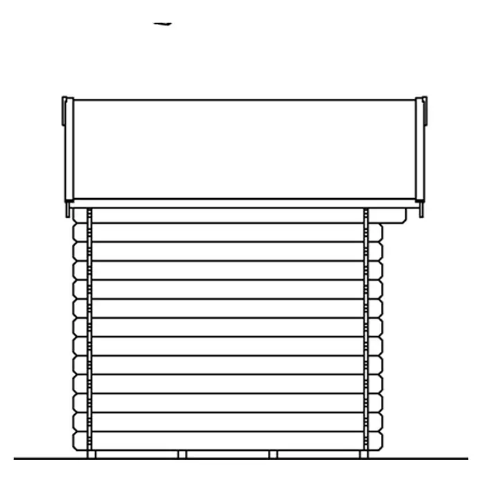 Skan Holz Gartenhaus Palma 1 - B x T: 280 x 255 cm, Holz, 5 m², Wandstärke: 28 mm - Skizze