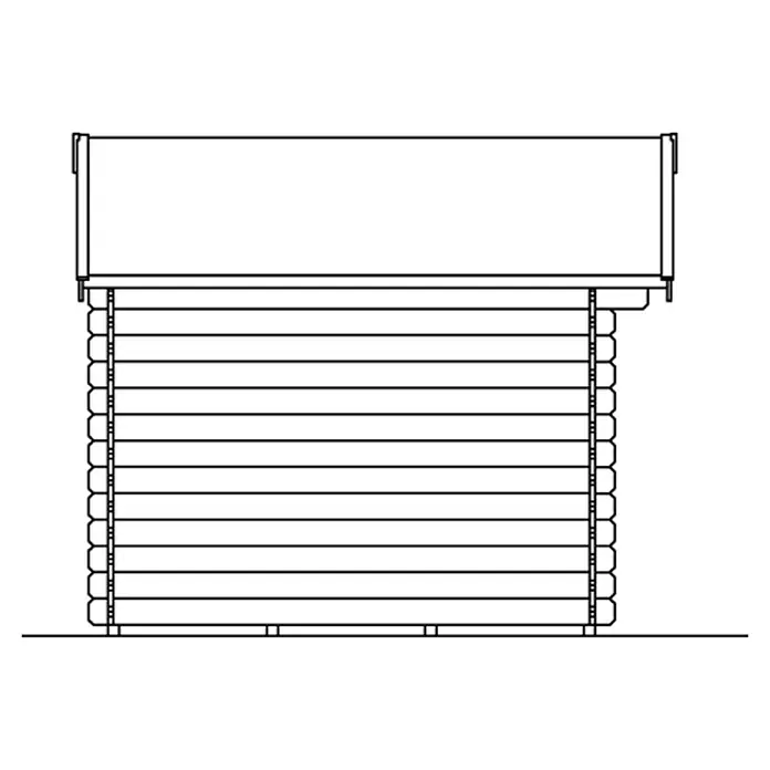 Skan Holz Gartenhaus Palma 2 - B x T: 280 x 305 cm, Holz, 6,25 m², Wandstärke: 28 mm - Skizze