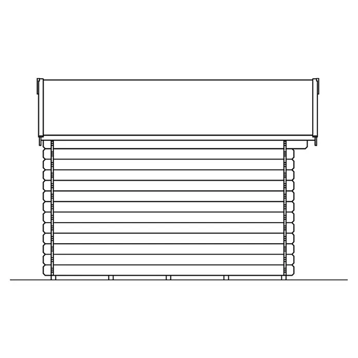 Skan Holz Gartenhaus Palma 3 - B x T: 280 x 355 cm, Holz, 7,5 m², Wandstärke: 28 mm - Skizze