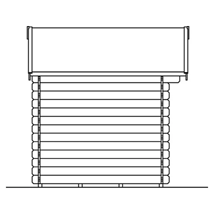 Skan Holz Gartenhaus Porto 1 - B x T: 280 x 255 cm, Holz, 5 m², Wandstärke: 28 mm - Skizze