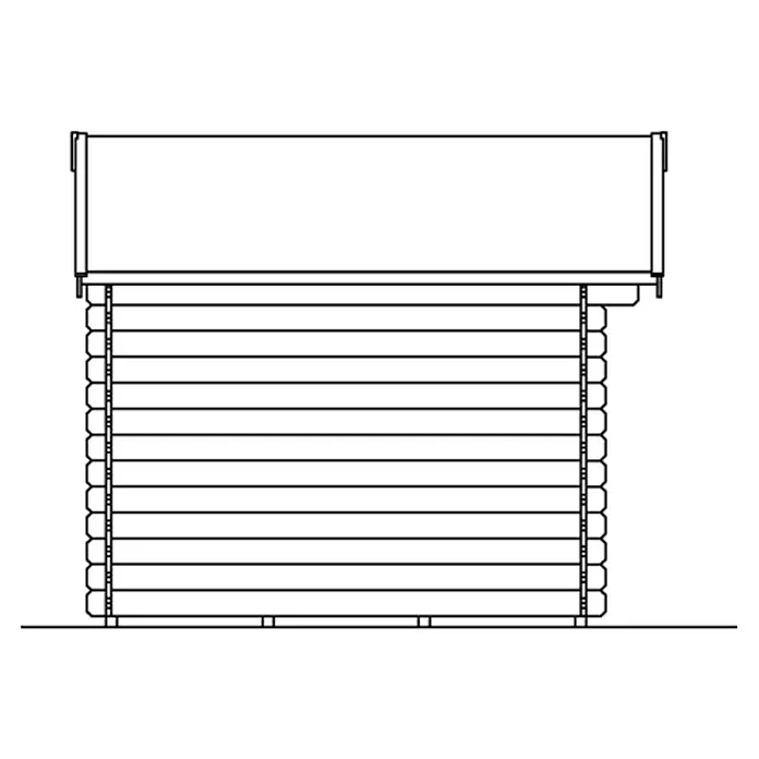 Skan Holz Gartenhaus Porto 2 - B x T: 280 x 305 cm, Holz, 6,25 m², Wandstärke: 28 mm - Skizze