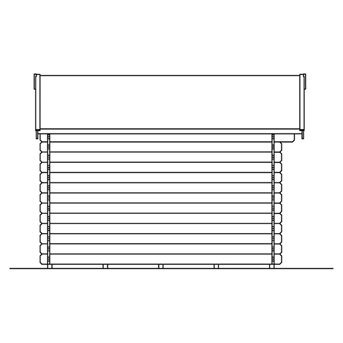 Skan Holz Gartenhaus Porto 3 - B x T: 280 x 355 cm, Holz, 7,5 m², Wandstärke: 28 mm - Skizze