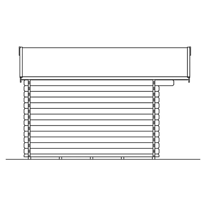 Skan Holz Gartenhaus Stavanger 1 - B x T: 420 x 400 cm, Holz, 11,4 m², Wandstärke: 45 mm - Skizze