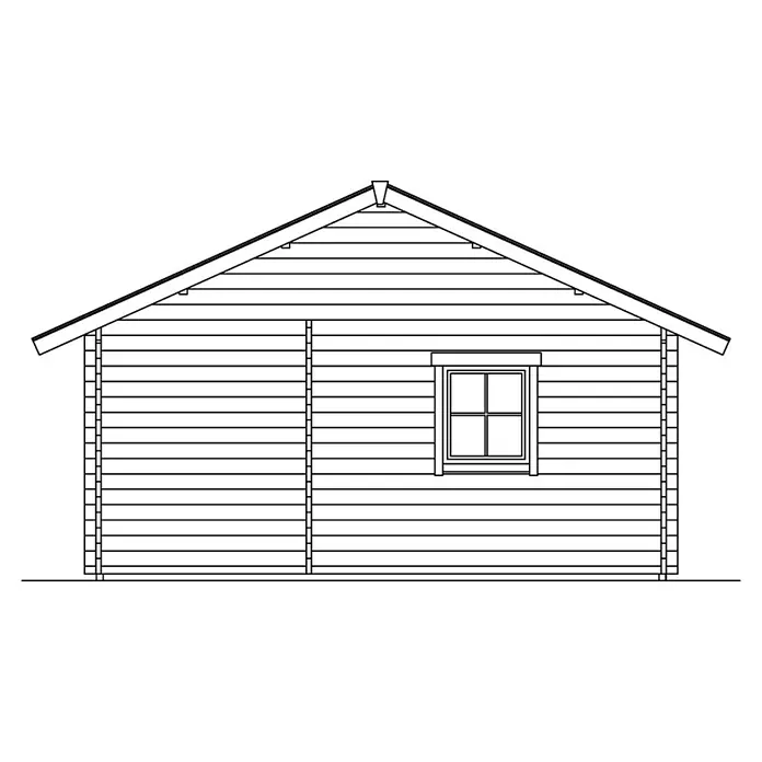 Skan Holz Gartenhaus St. Moritz - B x T: 680 x 580 cm, Holz, 24 m², Wandstärke: 45 mm, 19 mm Profilschalung mit Nut & Feder - Skizze