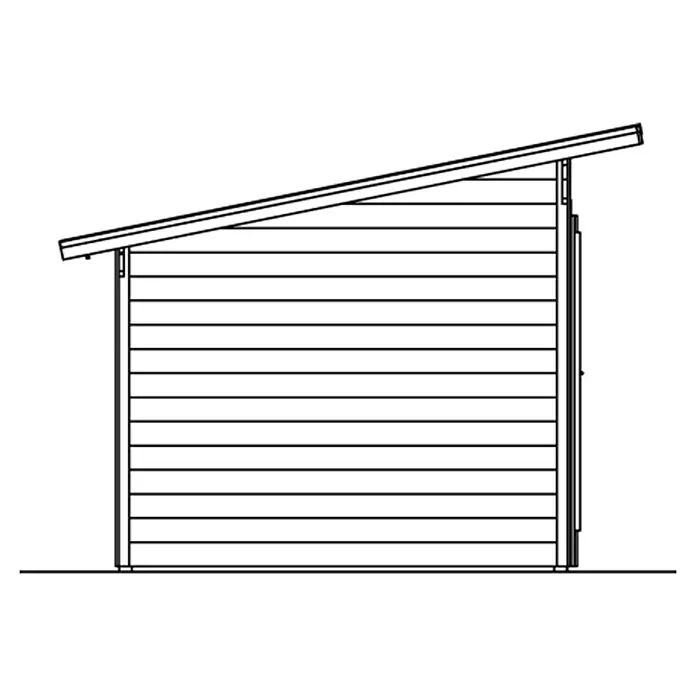Skan Holz Gartenhaus Texel - B x T: 590 x 310 cm, Holz, 13,75 m², Wandstärke: 28 mm, Natur - Skizze