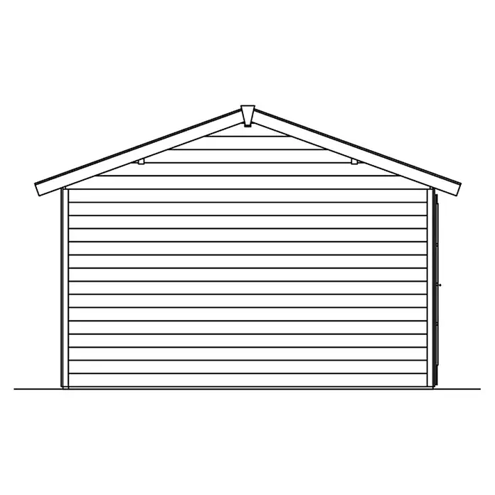 Skan Holz Gartenhaus Tilburg - B x T: 653 x 420 cm, Holz, 23,29 m², Wandstärke: 28 mm, Schwedenrot - Skizze