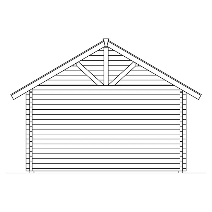 Skan Holz Gartenhaus Toronto 1 - B x T: 500 x 500 cm, Holz, Wandstärke: 70 mm, 28 mm Profilschalung mit Nut & Feder - Skizze