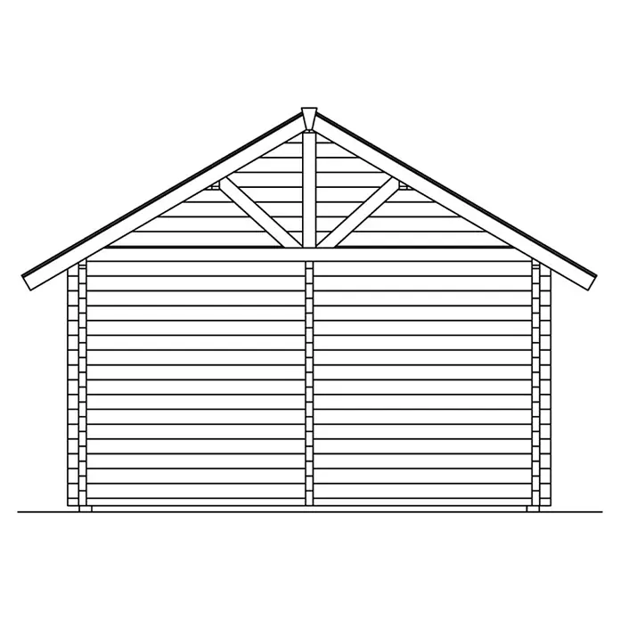 Skan Holz Gartenhaus Toronto 2 - B x T: 500 x 640 cm, Holz, Wandstärke: 70 mm, 19 mm Dachschalung mit Konterlattung & 2. Dachschalung - Skizze