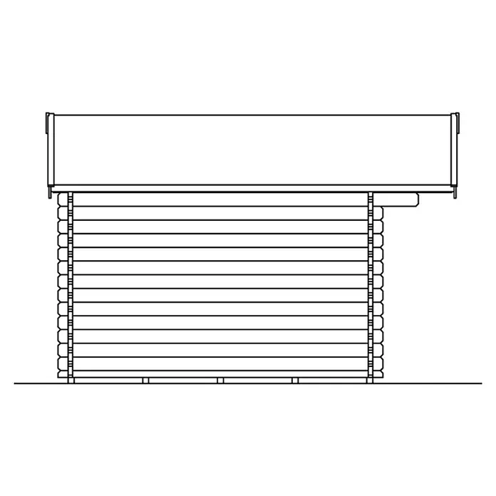 Skan Holz Gartenhaus Trondheim 1 - B x T: 420 x 400 cm, Holz, 11,4 m², Wandstärke: 45 mm - Skizze