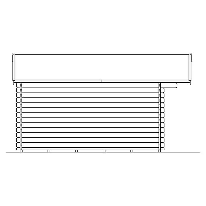 Skan Holz Gartenhaus Trondheim 2 - B x T: 420 x 480 cm, Holz, 14,44 m², Wandstärke: 45 mm - Skizze