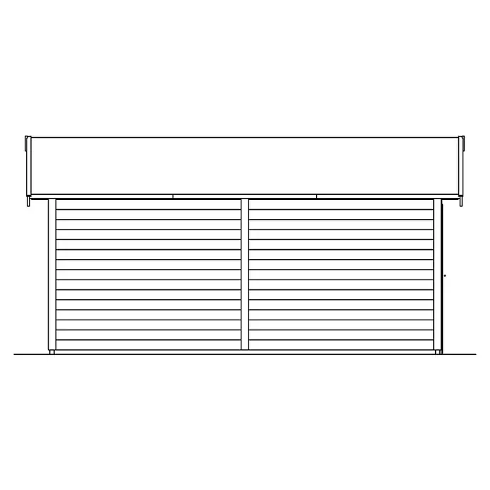 Skan Holz Garage Varberg 1 - B x T: 370 x 525 cm, Einfahrtshöhe: 198 cm, Schiefergrau - Skizze