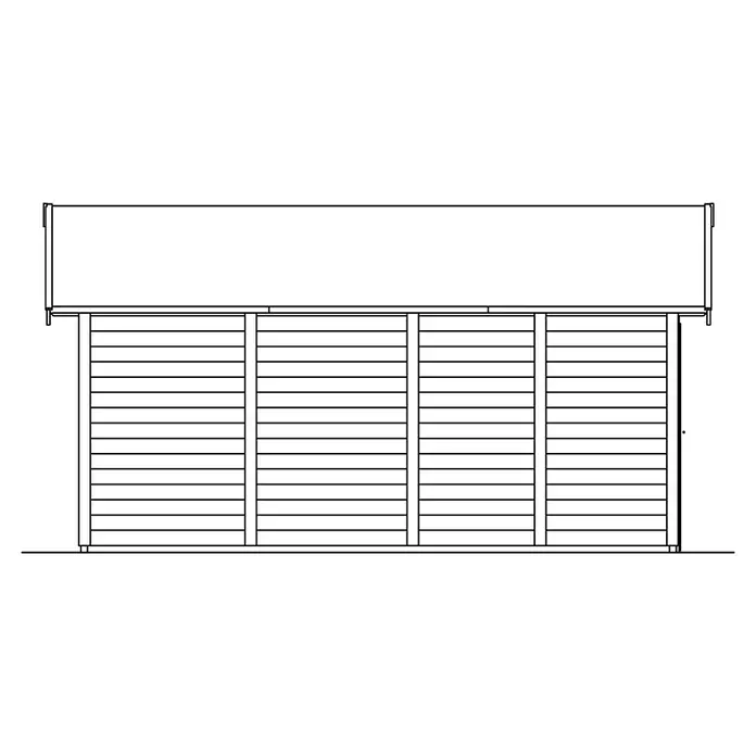 Skan Holz Garage Varberg 2 - B x T: 500 x 525 cm, Schwedenrot - Skizze
