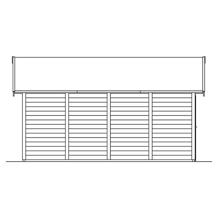 Skan Holz Garage Varberg 3 - B x T: 570 x 525 cm, Einfahrtshöhe: 198 cm, Schiefergrau - Skizze