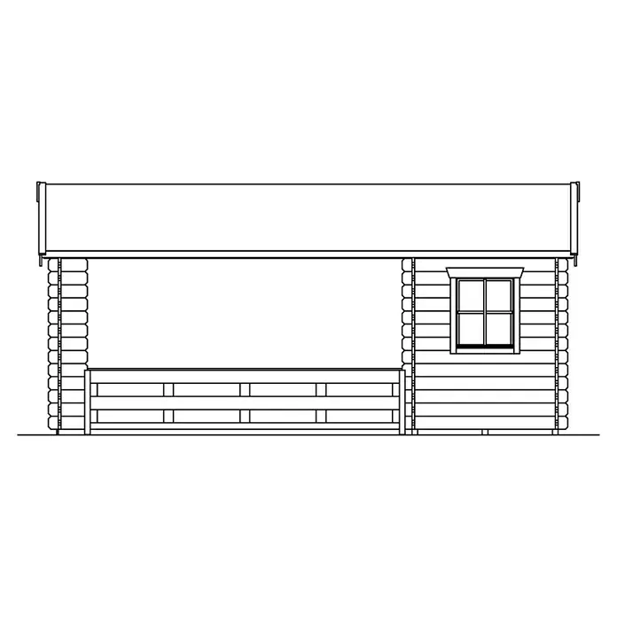 Skan Holz Gartenhaus Alicante - B x T: 420 x 553 cm, Holz, 19,5 m², Wandstärke: 28 mm - Skizze