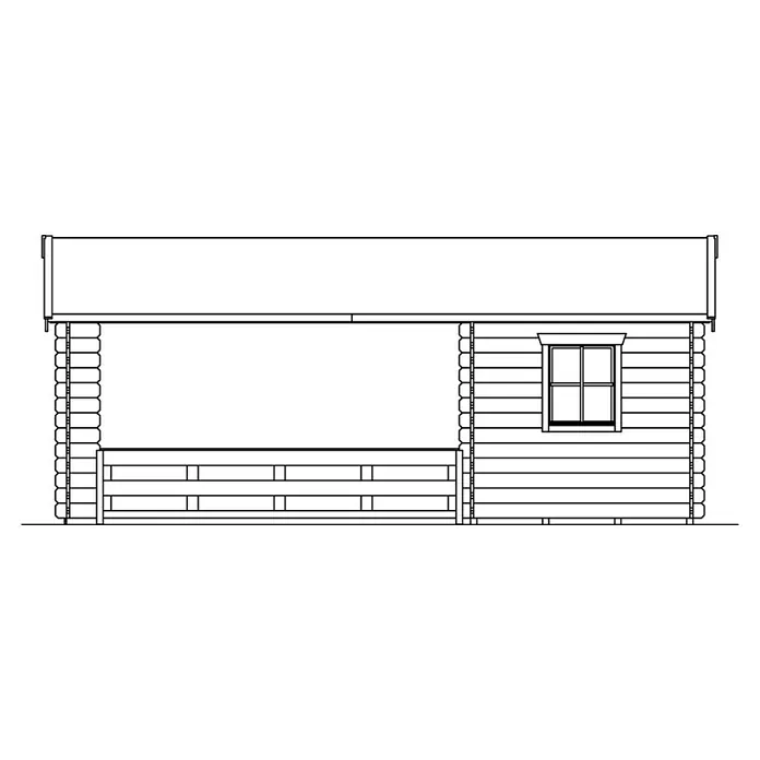 Skan Holz Gartenhaus Alicante - B x T: 420 x 603 cm, Holz, 21,4 m², Wandstärke: 28 mm - Skizze