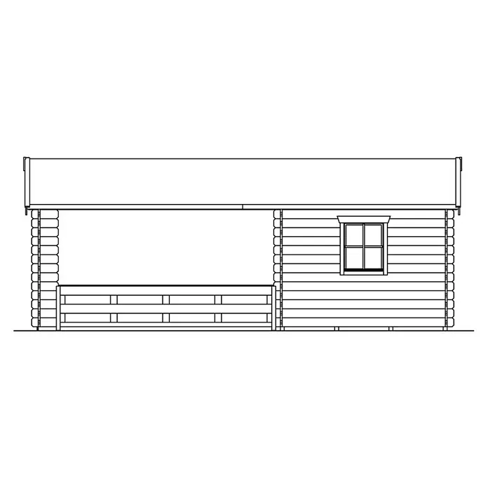 Skan Holz Gartenhaus Alicante - B x T: 420 x 653 cm, Holz, 23,3 m², Wandstärke: 28 mm - Skizze
