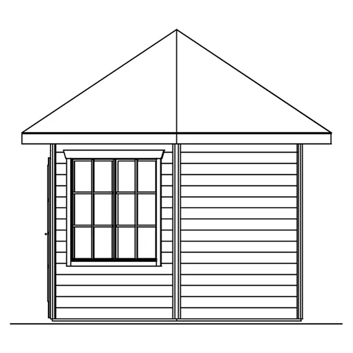 Skan Holz Gartenhaus Amelo - Holz, Schiefergrau - Skizze