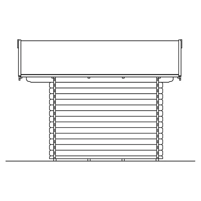 Skan Holz Gartenhaus Arosa 1 - B x T: 400 x 380 cm, Holz, 7,5 m², Wandstärke: 45 mm - Skizze