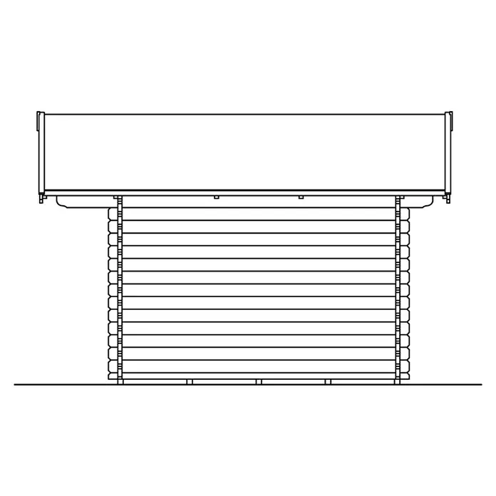 Skan Holz Gartenhaus Arosa 2 - B x T: 400 x 430 cm, Holz, 9 m², Wandstärke: 45 mm - Skizze