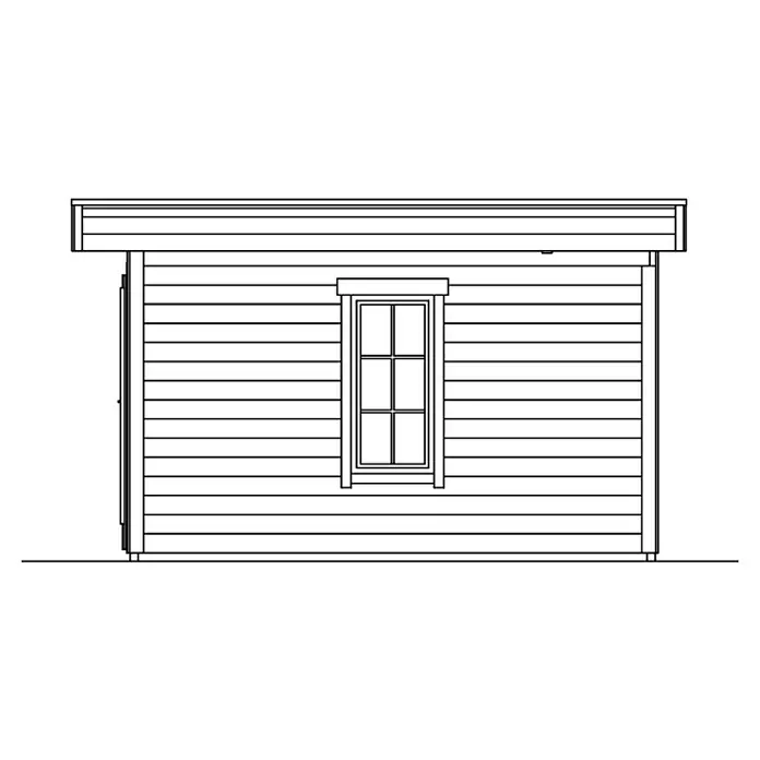 Skan Holz Gartenhaus Basel 2 - B x T: 460 x 440 cm, Holz, 15,96 m², Wandstärke: 45 mm - Skizze