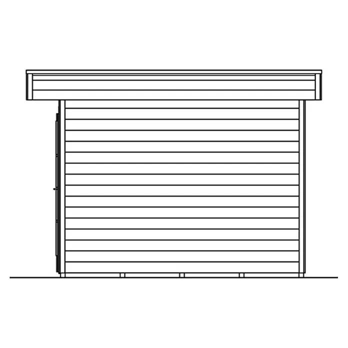 Skan Holz Gartenhaus Breda 1 - B x T: 420 x 360 cm, Holz, 11,4 m², Wandstärke: 28 mm, Grau - Skizze