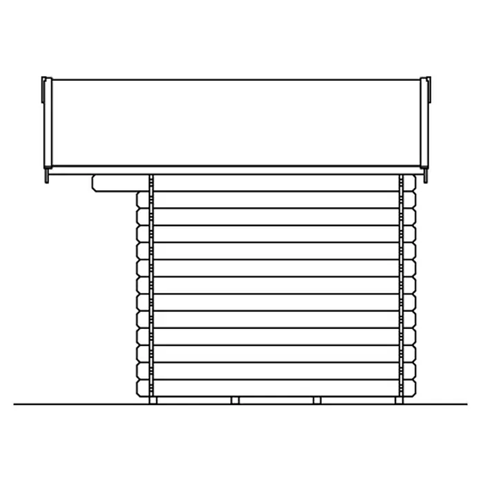 Skan Holz Gartenhaus Como 1 - B x T: 340 x 300 cm, Holz, 6 m², Wandstärke: 28 mm - Skizze