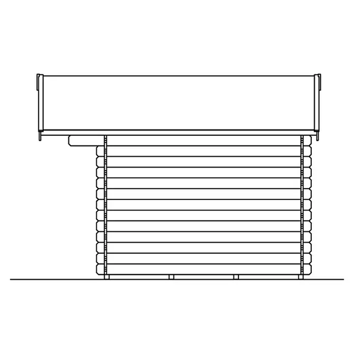 Skan Holz Gartenhaus Como 2 - B x T: 340 x 350 cm, Holz, 7,5 m², Wandstärke: 28 mm - Skizze