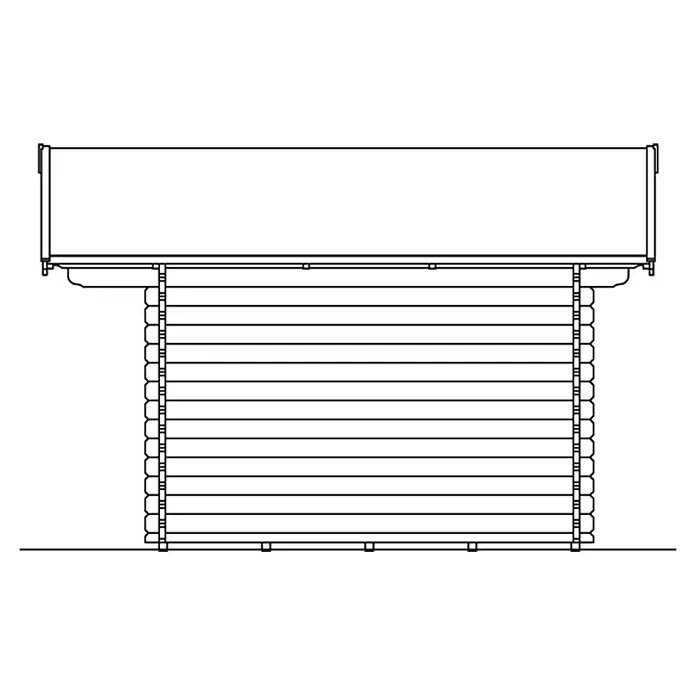 Skan Holz Gartenhaus Davos 1 - B x T: 480 x 430 cm, Holz, 11,4 m², Wandstärke: 45 mm - Skizze