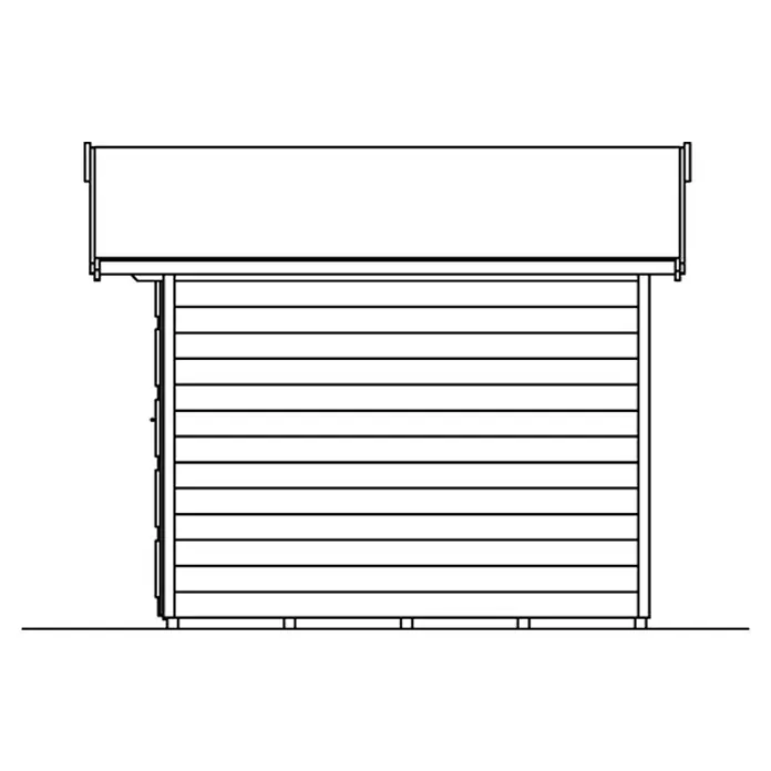 Skan Holz Gartenhaus Delft - B x T: 290 x 310 cm, Holz, 6,25 m², Wandstärke: 28 mm, Schwedenrot - Skizze