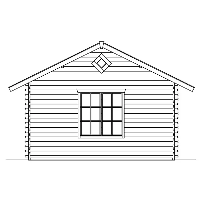 Skan Holz Gartenhaus Esbjerg 2 - B x T: 520 x 660 cm, Holz, 23,52 m², Wandstärke: 45 mm - Skizze