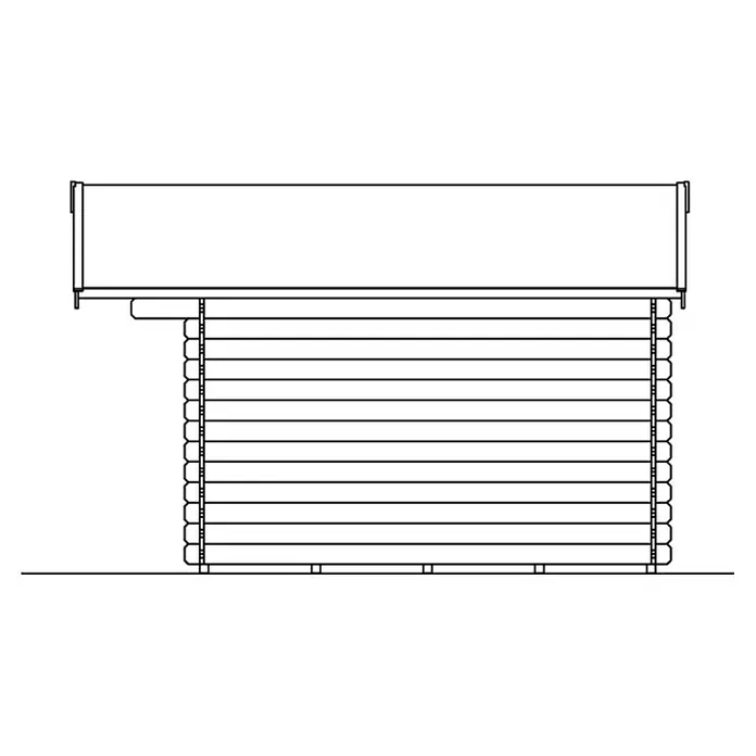 Skan Holz Gartenhaus Faro 3 - B x T: 340 x 400 cm, Holz, 9 m², Wandstärke: 28 mm - Skizze