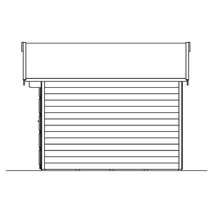 Skan Holz Gartenhaus Hengelo - B x T: 280 x 355 cm, Holz, 7,5 m², Wandstärke: 28 mm, Schwedenrot - Skizze