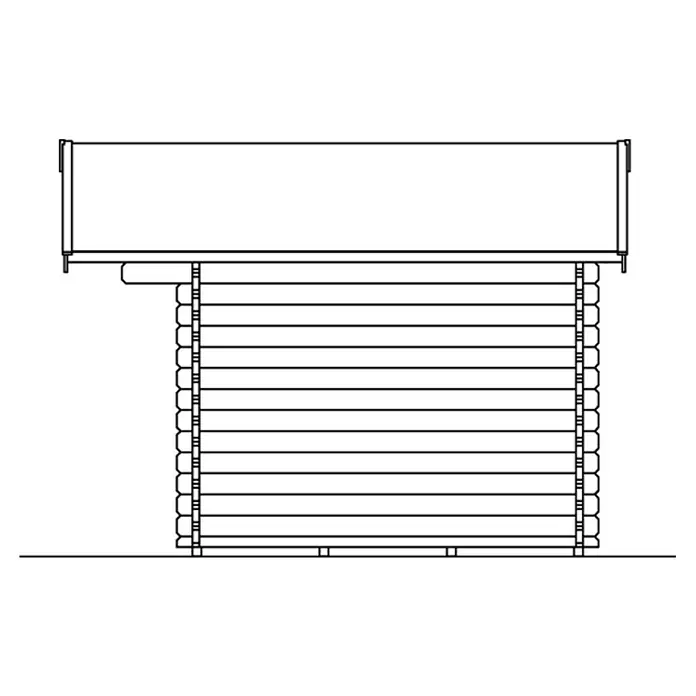 Skan Holz Gartenhaus Langesund 1 - B x T: 380 x 350 cm, Holz, 8,5 m², Wandstärke: 45 mm - Skizze